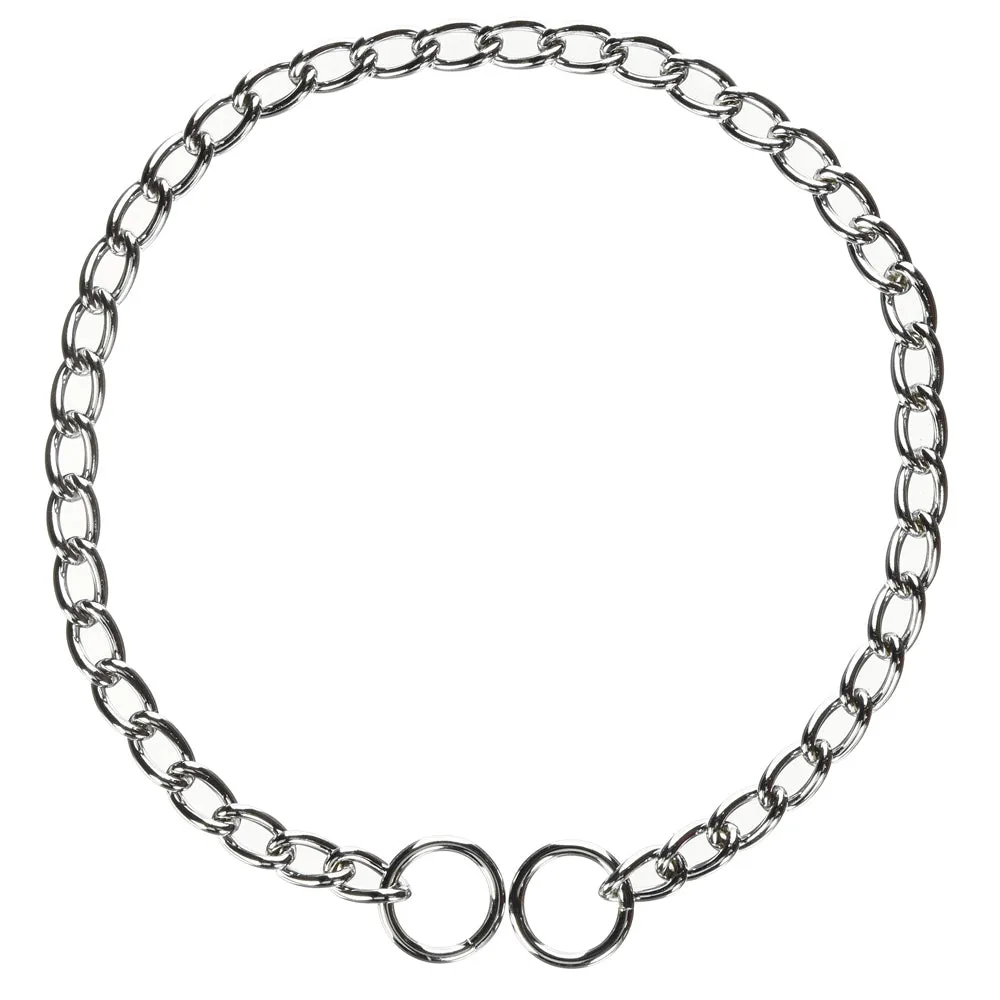 2 Pc Dog Puppy Training Choke Chain Giant Slip Collar Metal Heavy Duty 18.5"
