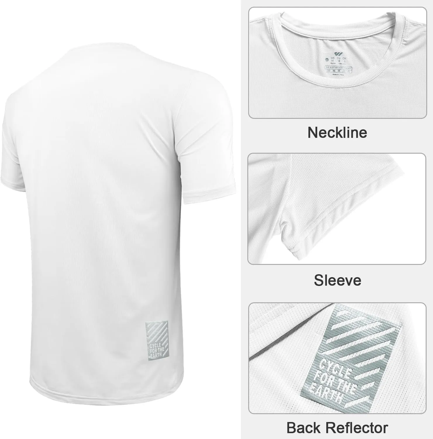 3-5 Pack Men Workout Shirts Quick Dry Running T-Shirt Short Sleeves Crew Neck Tee Athletic Moisture Wicking Gym Top UPF 50 