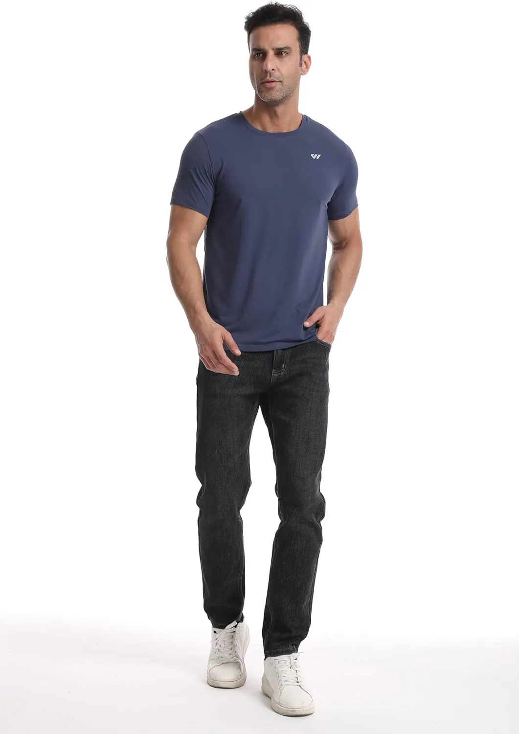 3-5 Pack Men Workout Shirts Quick Dry Running T-Shirt Short Sleeves Crew Neck Tee Athletic Moisture Wicking Gym Top UPF 50 