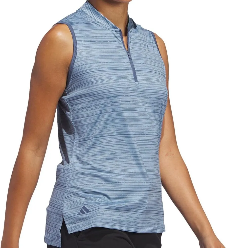 adidas Women's Ultimate365 Stripe Sleeveless Polo Shirt