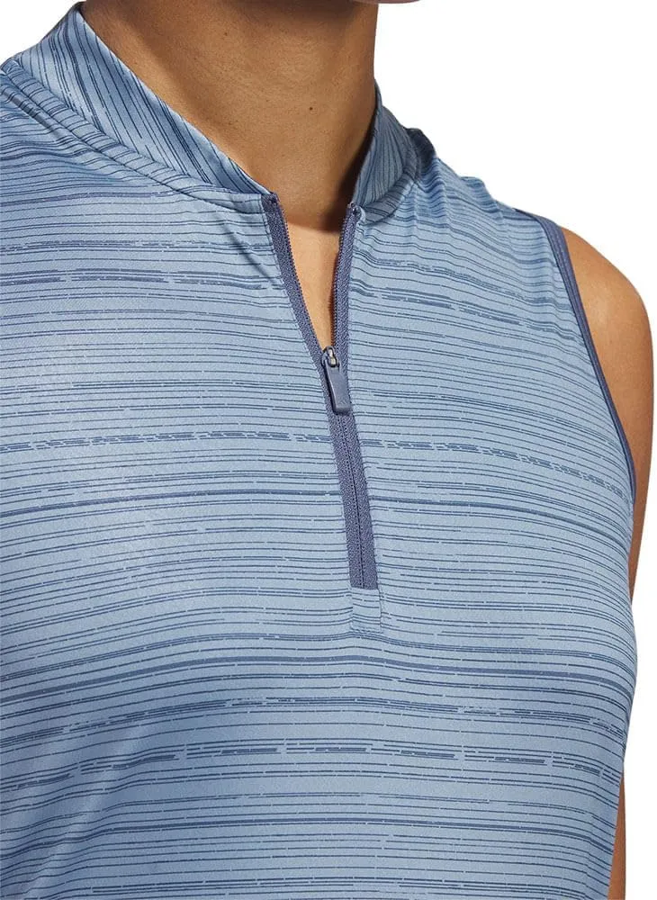 adidas Women's Ultimate365 Stripe Sleeveless Polo Shirt