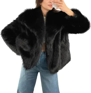 Ainangua Womens Faux Fur Coat Shaggy Oversized Lapel Button Fuzzy Ladies Jackets Warm Winter Outfits