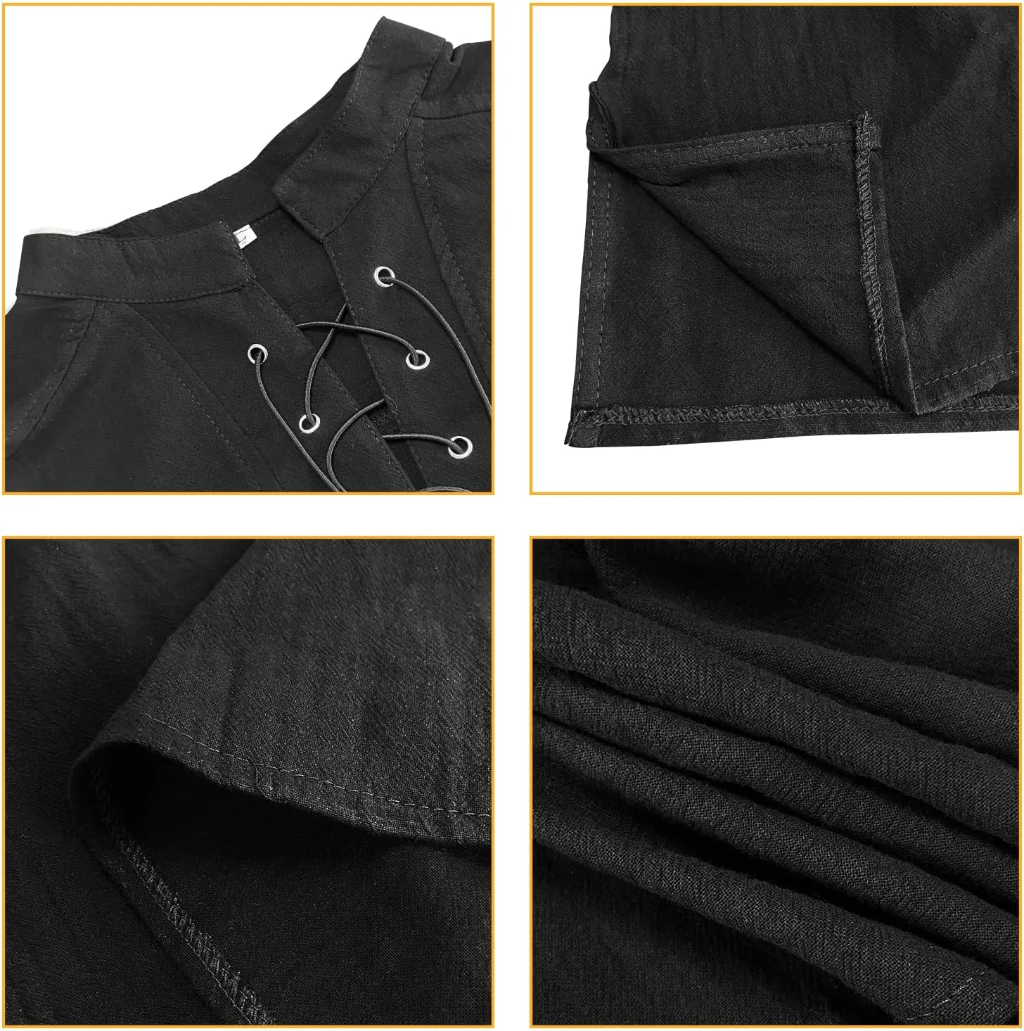 ATTBEA Mens Pirate Renaissance Costume Pirate Shirt Sleeveless Medieval Viking Gothic Celtic Pirate Vest for Men