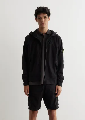 Badge Nylon Panel Hooded Sweatshirt