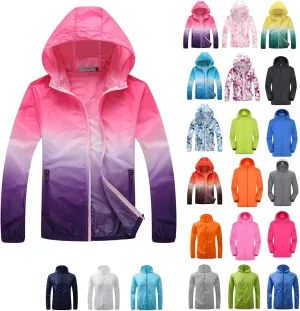 Binmer Womens Mens Sun Protection Hoodie Jacket Full Zip Long Sleeve Swim Beach Cover Up Lightweight Hiking Fishing Clothes