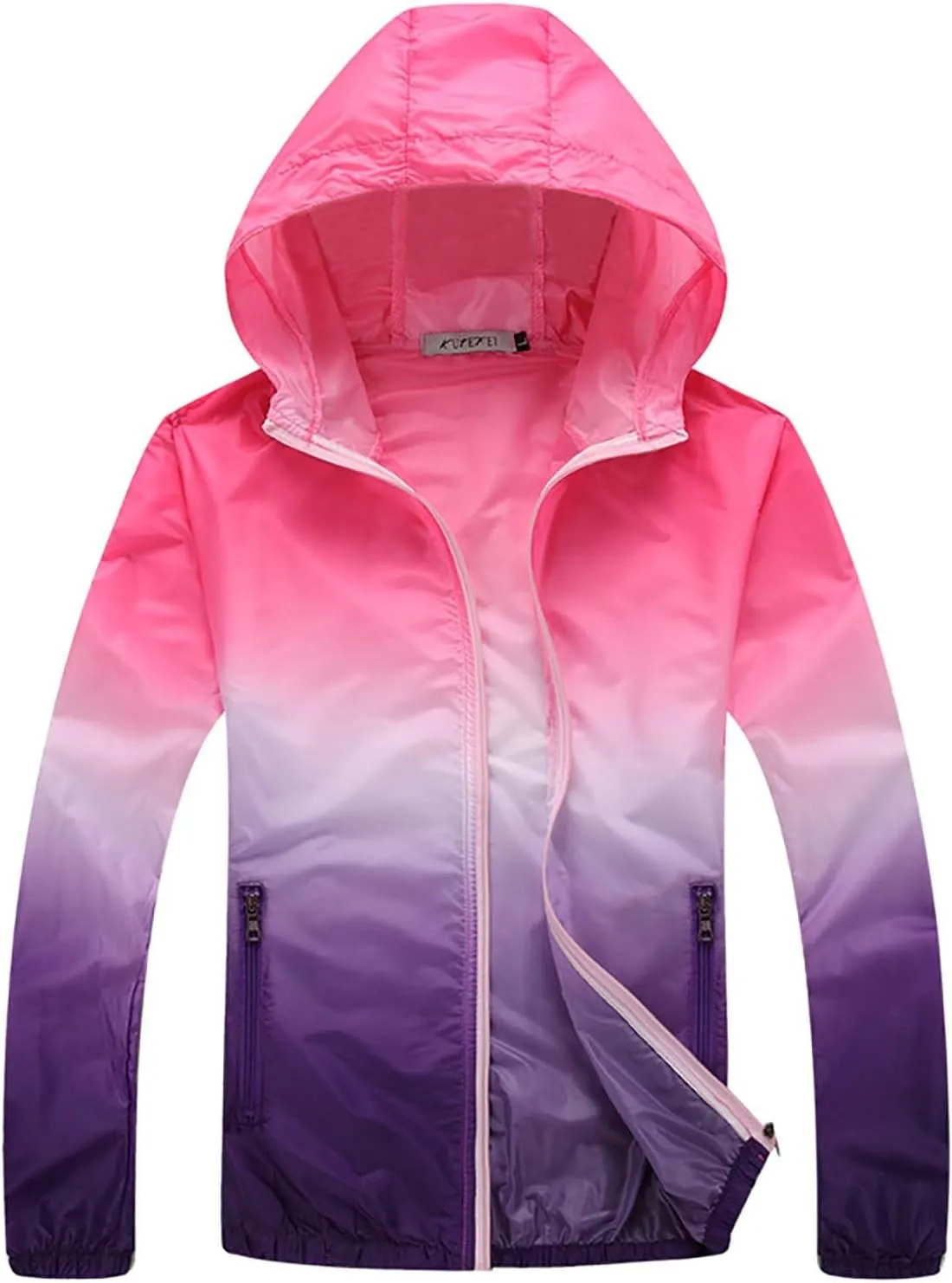 Binmer Womens Mens Sun Protection Hoodie Jacket Full Zip Long Sleeve Swim Beach Cover Up Lightweight Hiking Fishing Clothes