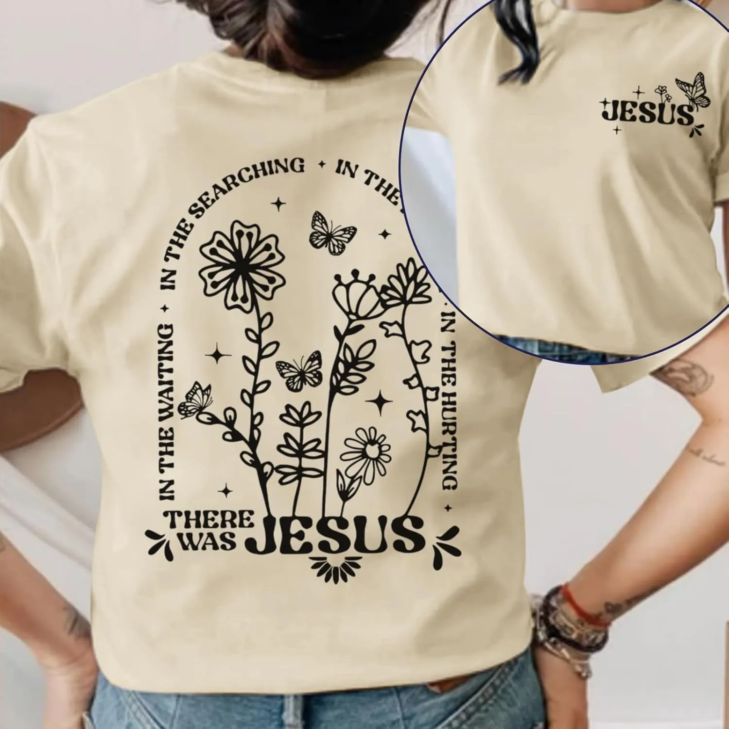 BINTEHGS Christian Jesus Shirts for Women Religious Faith Boho Graphic Tees God Inspirational Bible Verse Tshirts Clothing