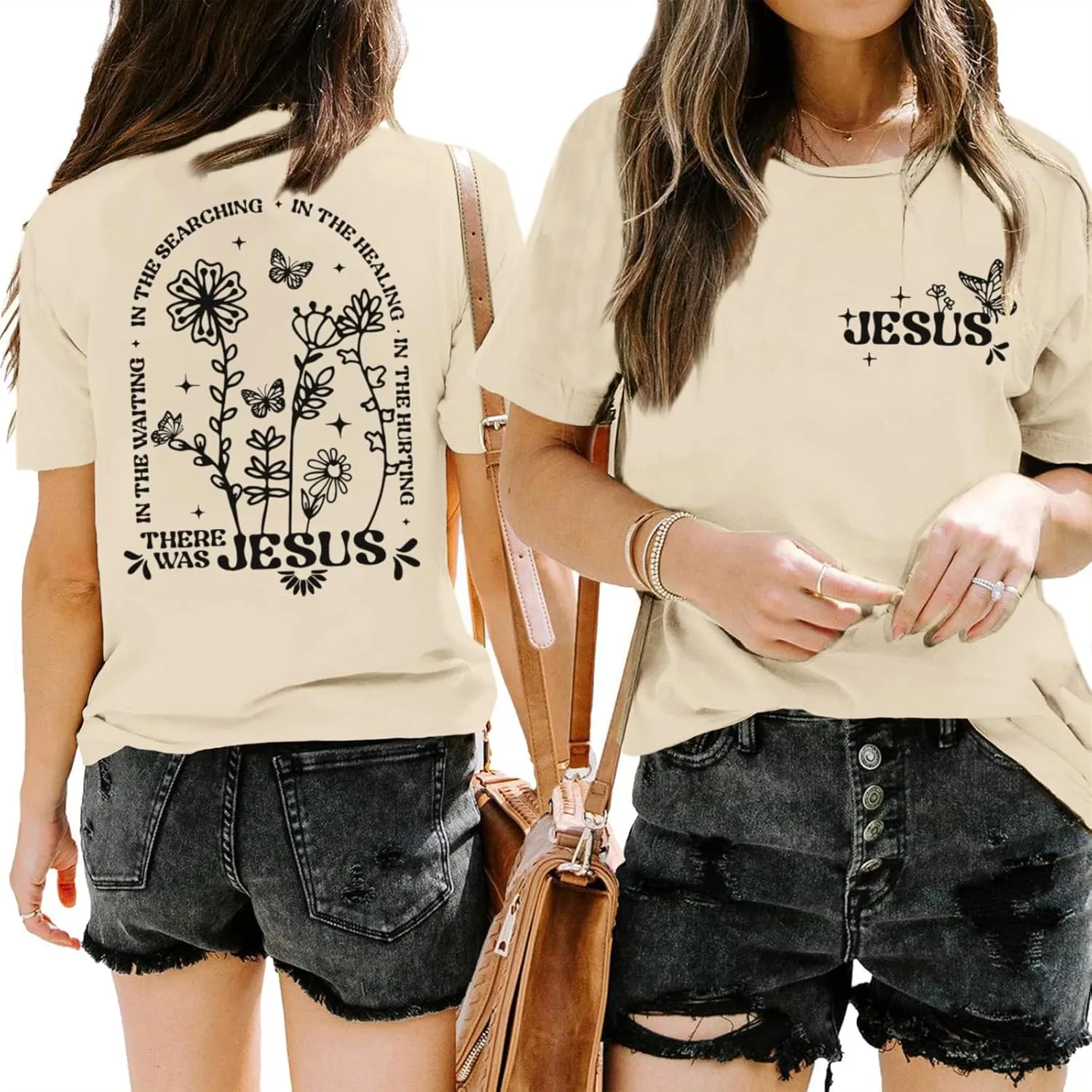 BINTEHGS Christian Jesus Shirts for Women Religious Faith Boho Graphic Tees God Inspirational Bible Verse Tshirts Clothing