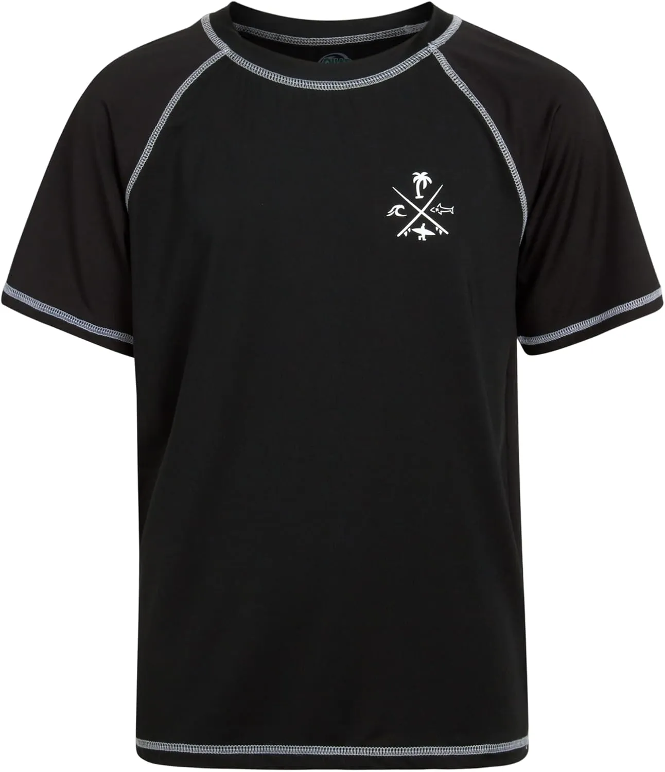 Boys Swim Shirt - Quick Dry Sun Protection Short Sleeve Rash Guard for Boys Surf Youth Kids Swimwear (Sizes: 5-18)