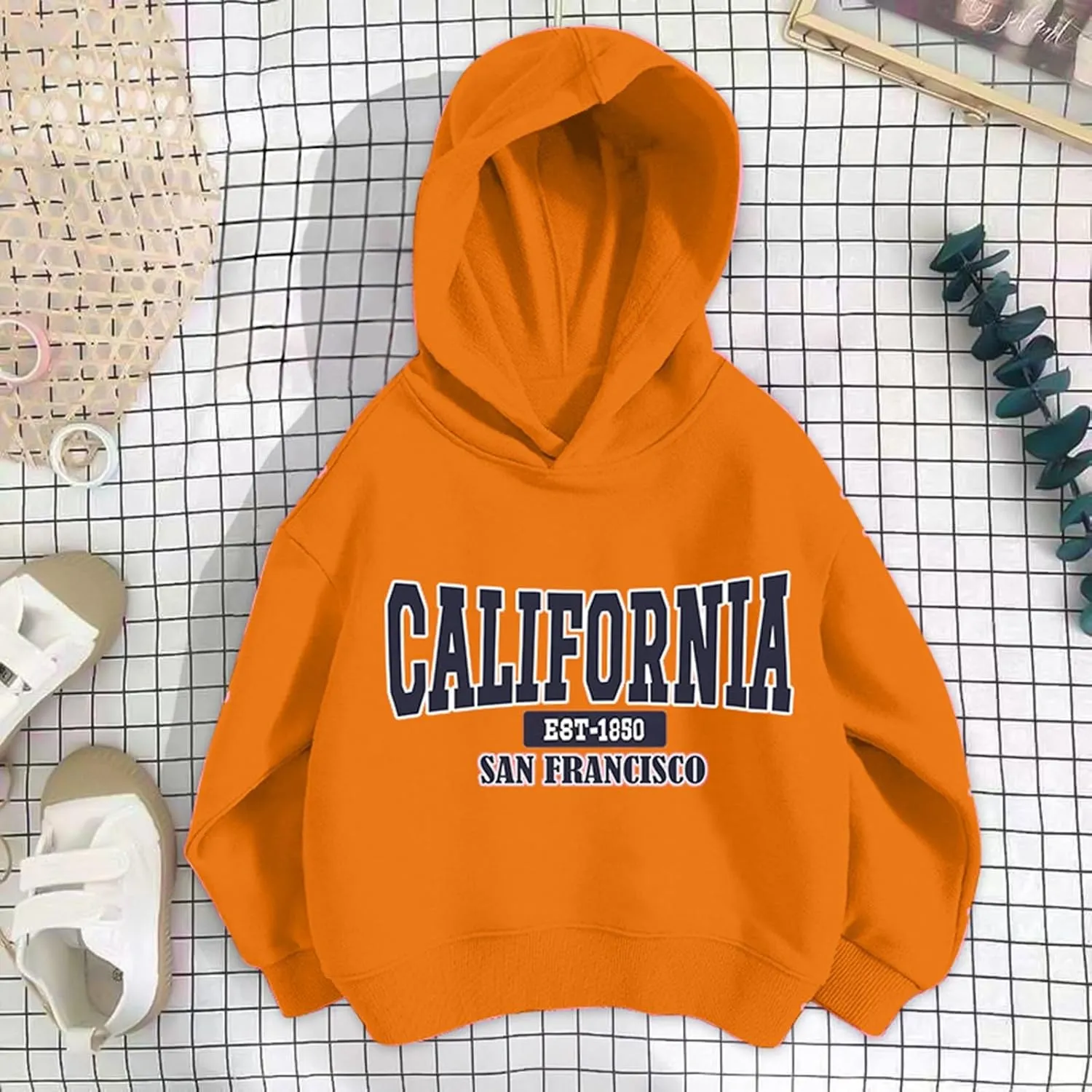 California Hoodies for Girls Graphic Letter Print Pullover Oversized Sweatshirts Long Sleeve Casual Loose Tops Preppy Clothes