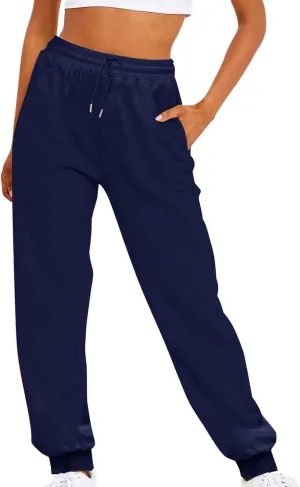 Comfortable Jogger Sweatpants Women with Multi-Pockets High Waist Drawstring Womens Long Loose Pants Casual Trousers