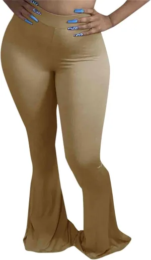 Comfy Bootcut Yoga Pants High Waist Tummy Control Wide Leg Long Palazzo Bell Bottom Flare Pants Trousers Plus Size