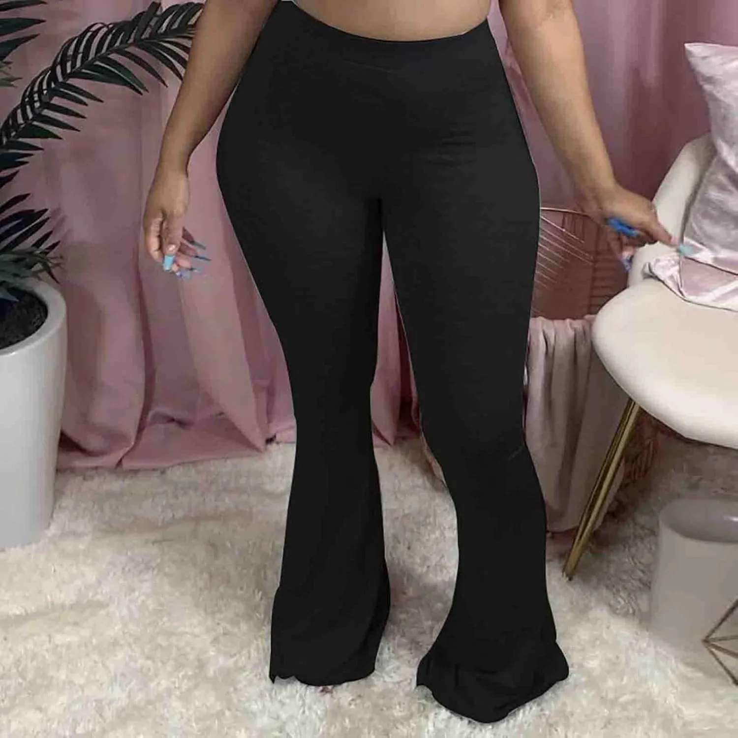 Comfy Bootcut Yoga Pants High Waist Tummy Control Wide Leg Long Palazzo Bell Bottom Flare Pants Trousers Plus Size