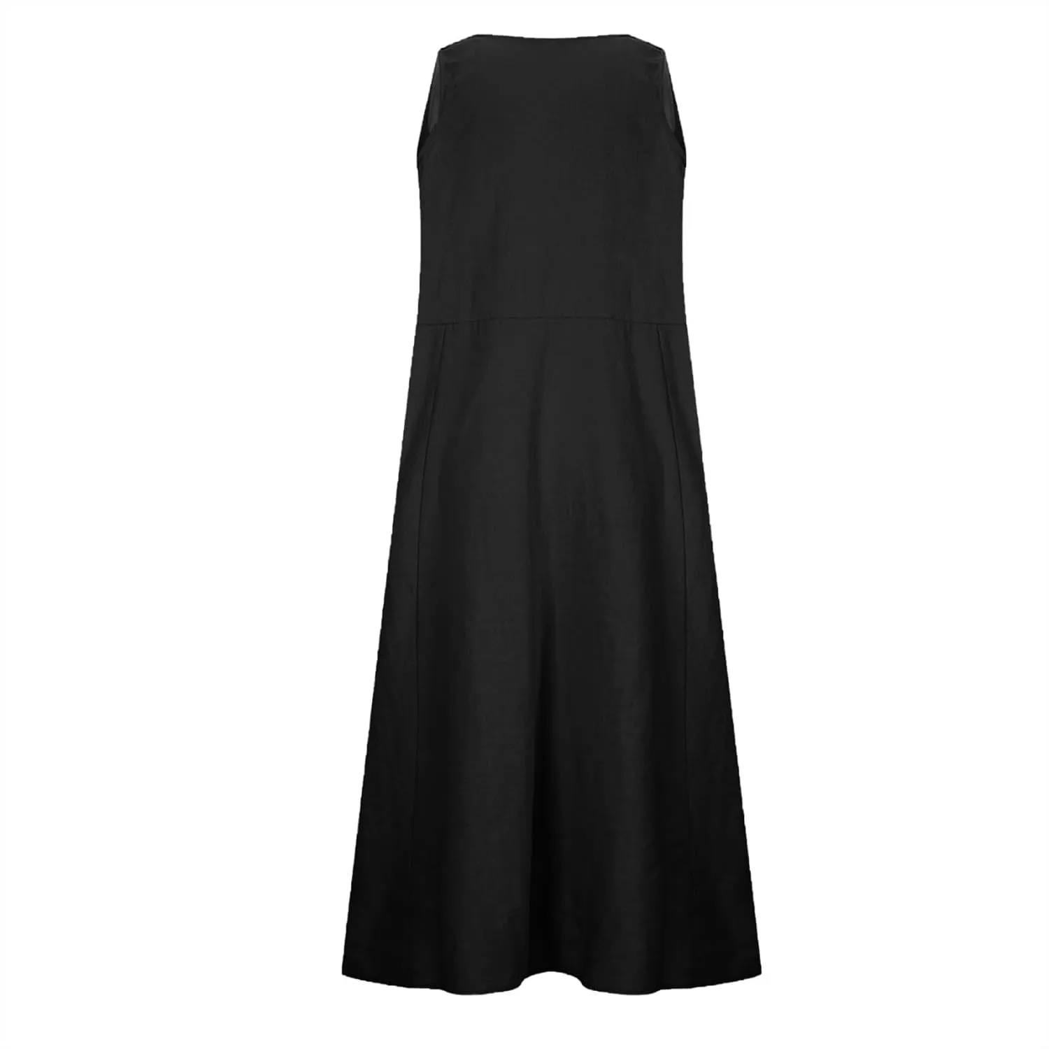Cotton Linen Dresses for Women 2025 Summer Long Dress Sleeveless Flowy Plus Size Loose Tank Sundress with Pockets