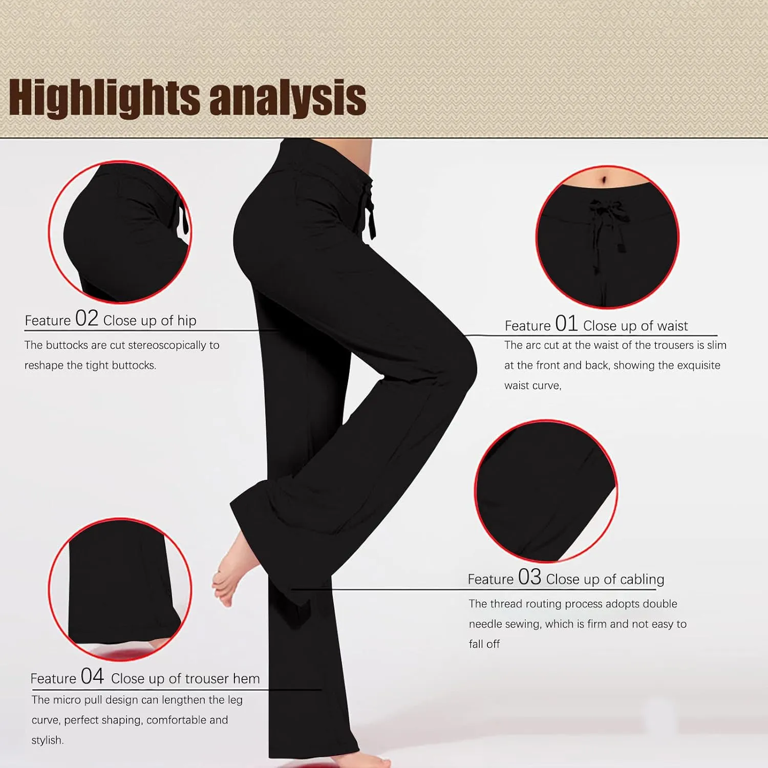 Crossover Flare Leggings for Women High Waist V Cross Bootcut Bell Bottoms Workout Flared Yoga Pants with Pocket