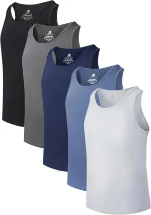 DAVID ARCHY Men's Tank Top Bamboo Rayon Undershirts Tank Shirt Moisture-Wicking A-Shirt for Men, 3 or 5 Pack