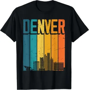 Denver USA Retro Vintage Sunset Skyline Denver T-Shirt