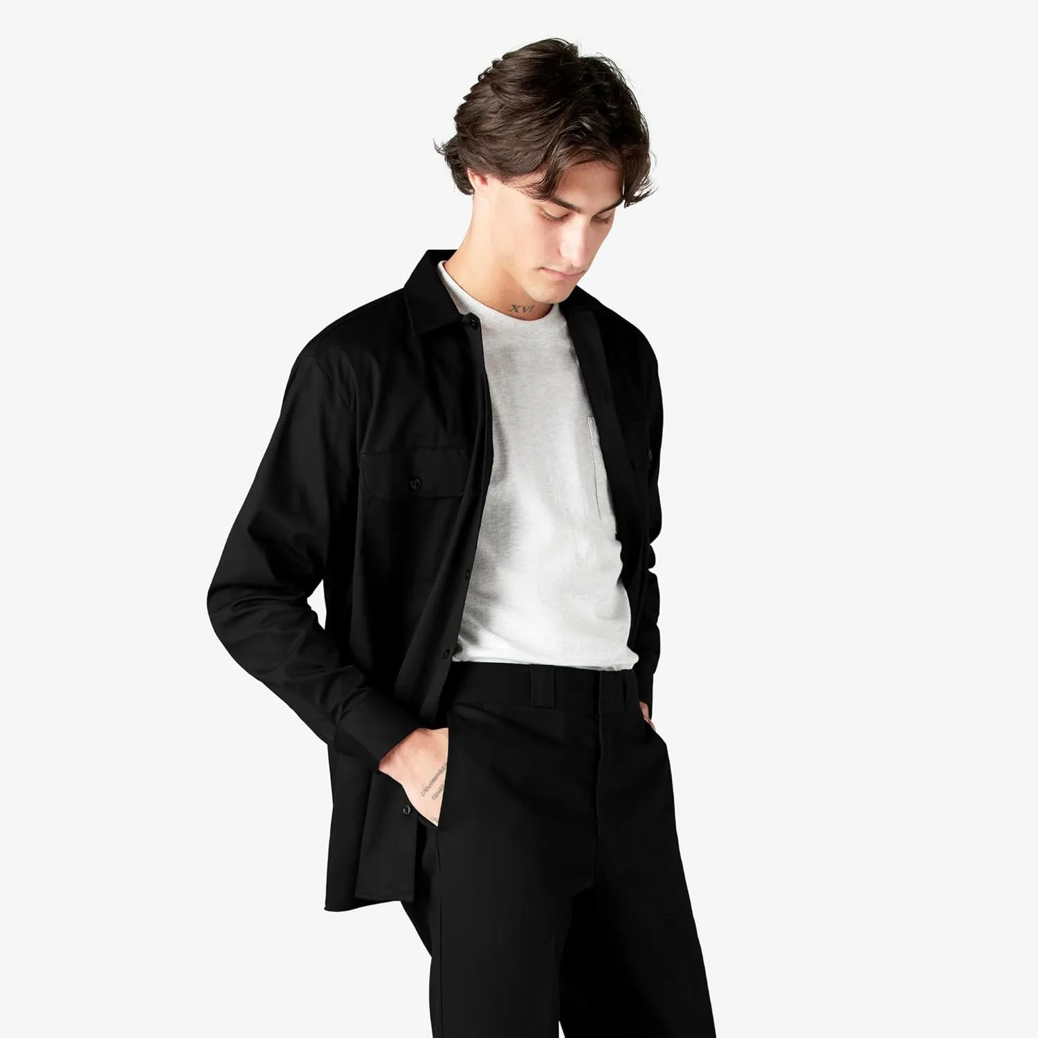 Dickies Men's Big and Tall Long Sleeve Work Shirt