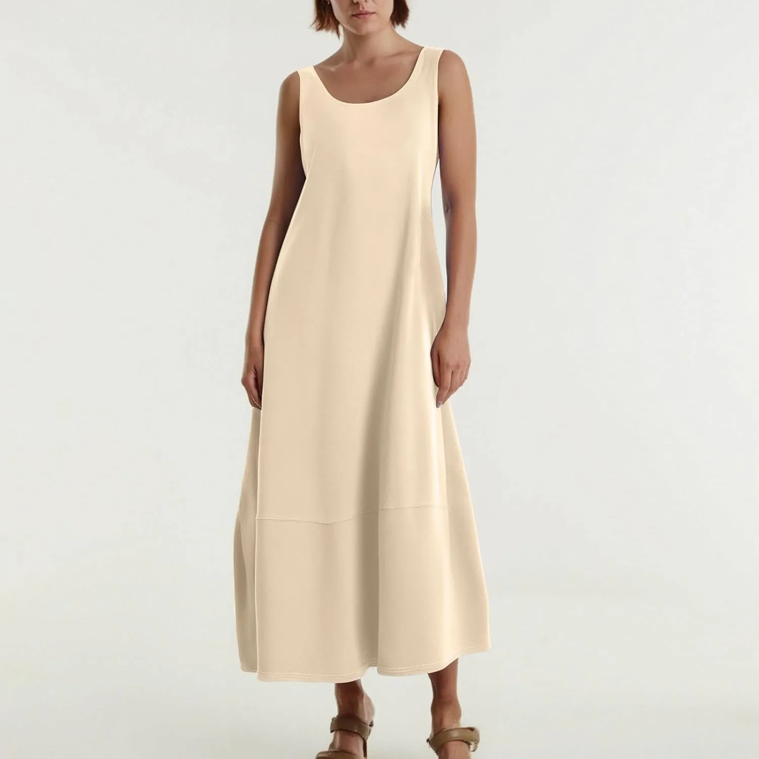 Dresses for Women 2025;Summer Sleeveless Boho Sundresses Scoop Neck Print Loose Fit Tank Dresses Summer Basic Casual