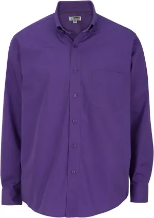 Edwards Men's Lightweight Long Sleeve Poplin Shirt Large Purple