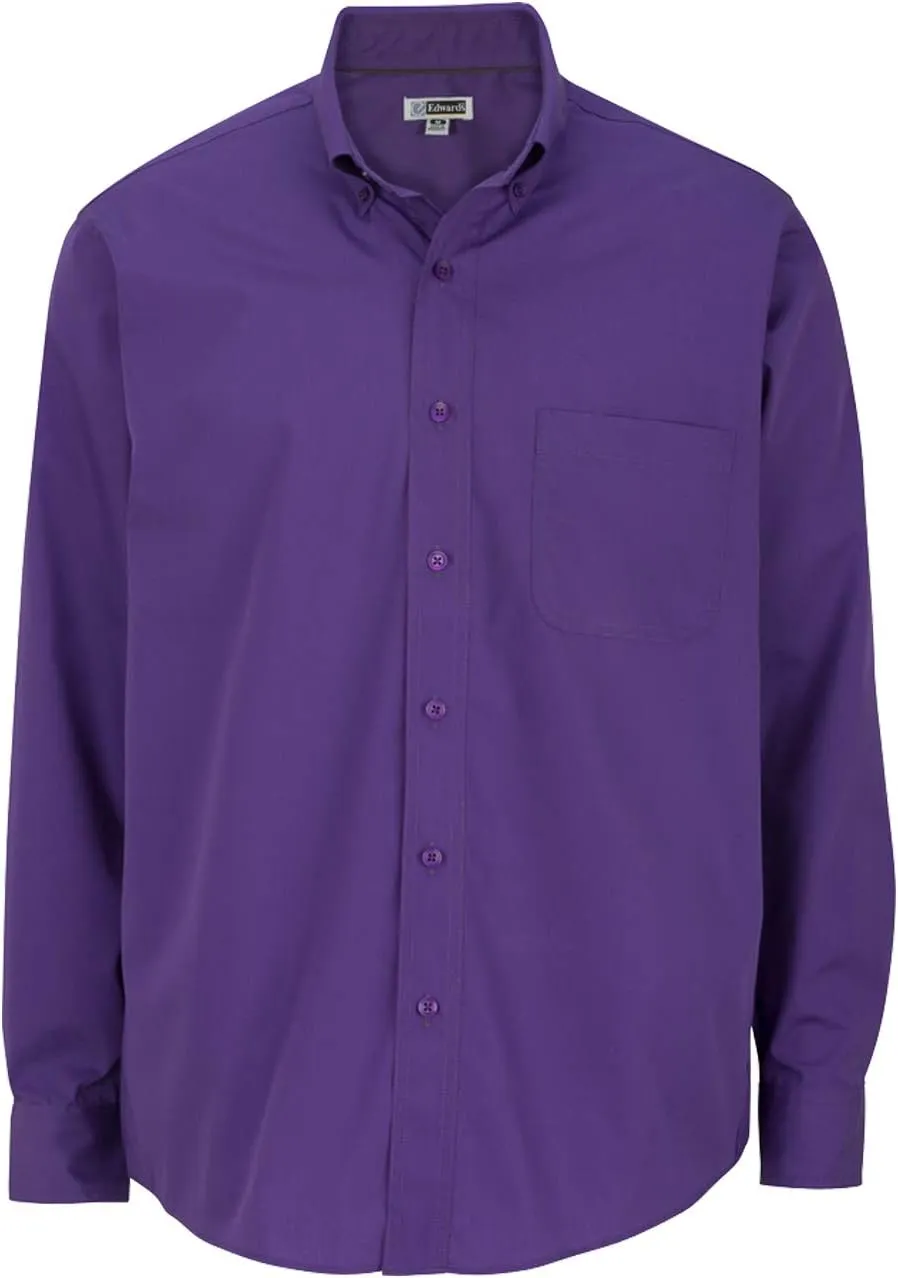 Edwards Men's Lightweight Long Sleeve Poplin Shirt Large Purple