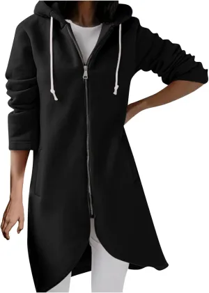 fartey Zip Up Hoodie Women Casual Oversized Long Hoodies Long Sleeve Drawstring Asymmetrical Tunic Sweatshirts With Pockets fartey Zip Up Hoodie Women Casual Oversized Long Hoodies Long Sleeve Drawstring Asymmetrical Tunic Sweatshirts With Pockets