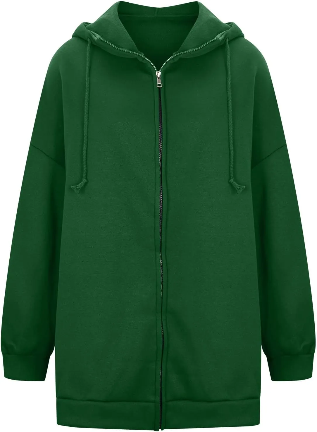 fartey Zip Up Hoodie Women Oversized Loose Baggy Long Sweatshirts Casual Drawstring Long Sleeve Y2K Jackets With Pockets