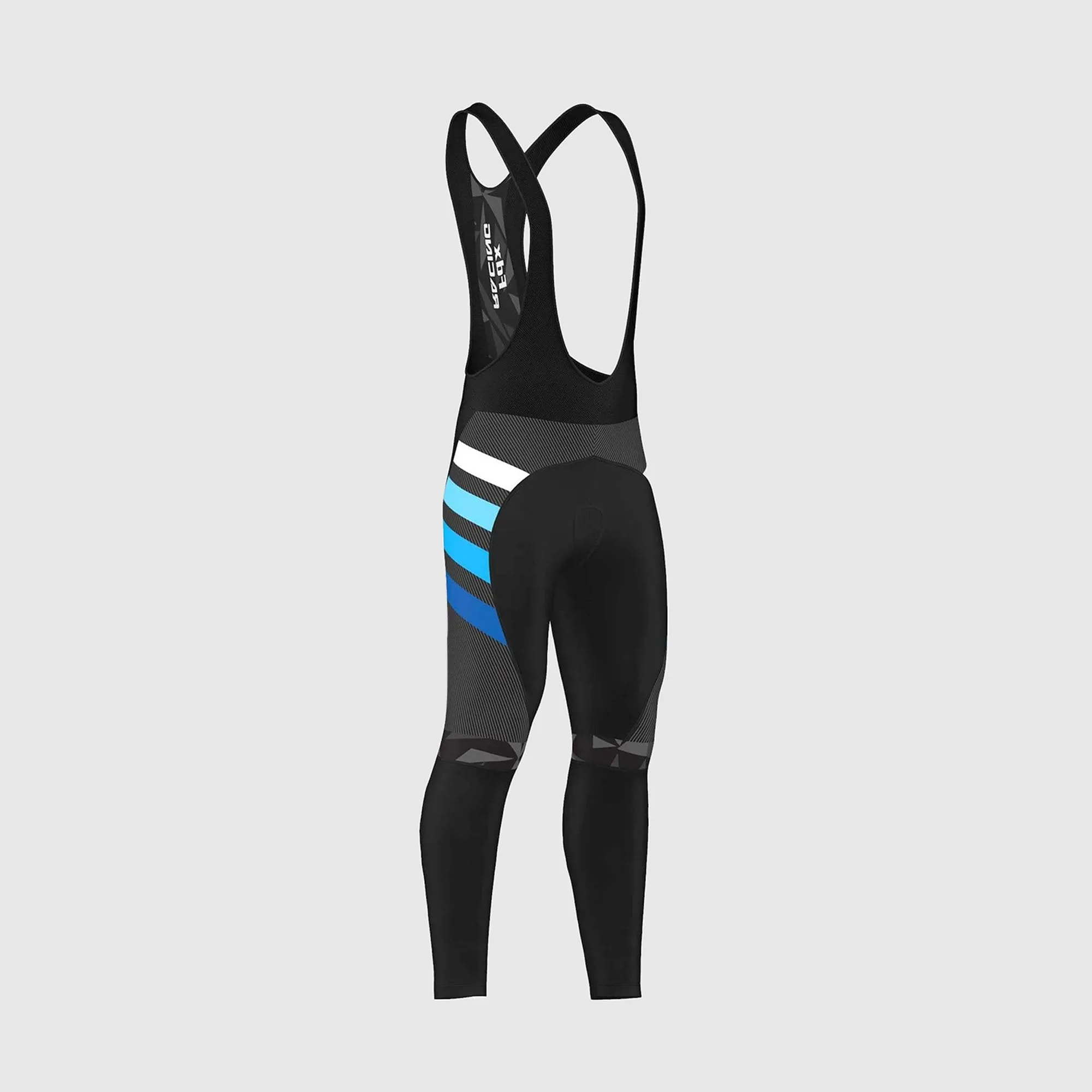 Fdx Men's Set Equin Thermal Roubaix Long Sleeve Cycling Jersey & Bib Tights - Blue