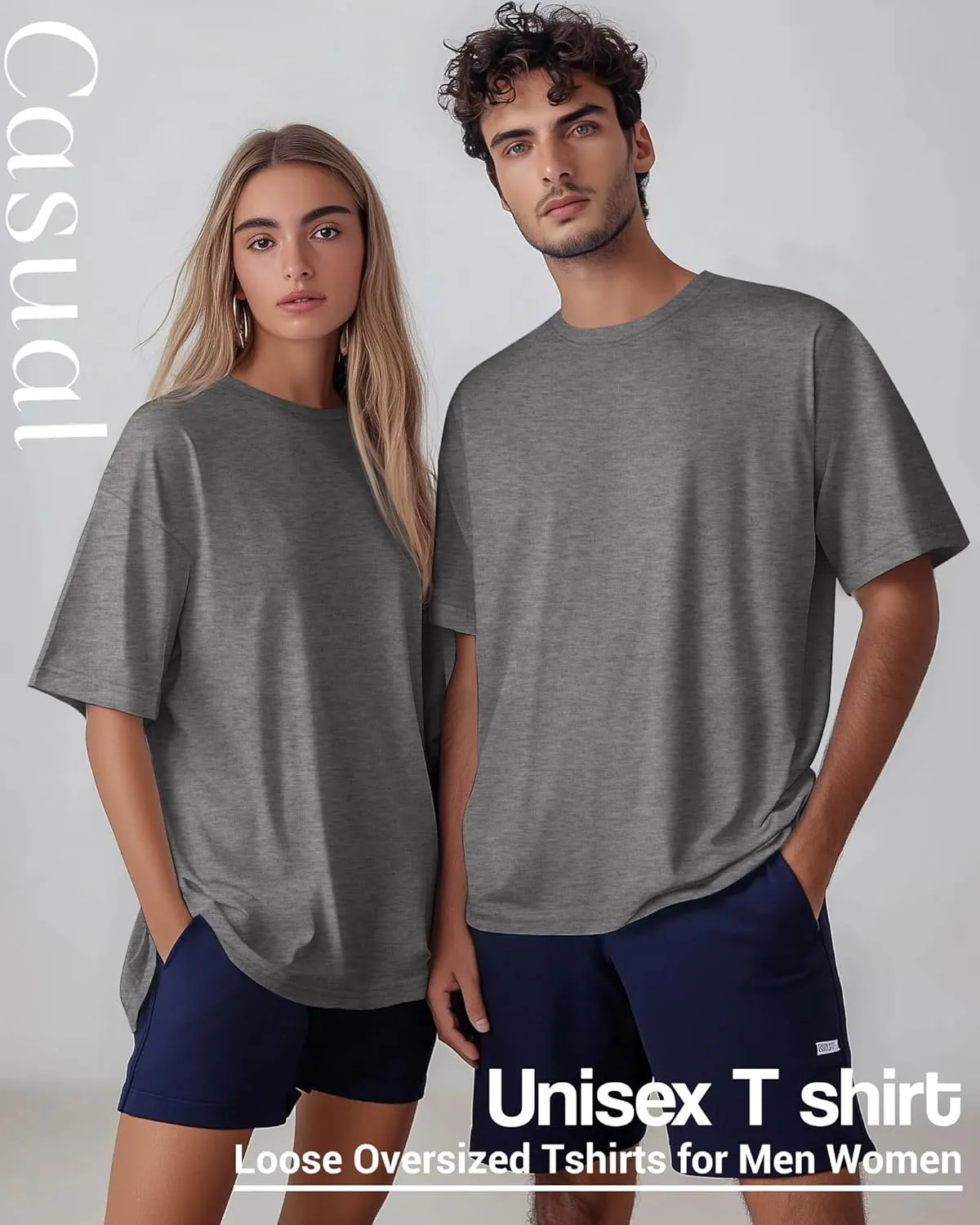 Ficerd Men's Big and Tall Shirt Short Sleeve Summer Cotton Tee Crew Neck Oversize Top Casual Loose Fit Knitted T Shirt M-7XL