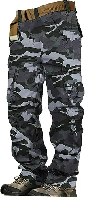 Gear Men's Hiking Tactical Sweatpants Waist Denim Long Pants Men's Casual Cargo Pants Sweatpants for Men Men's Camo