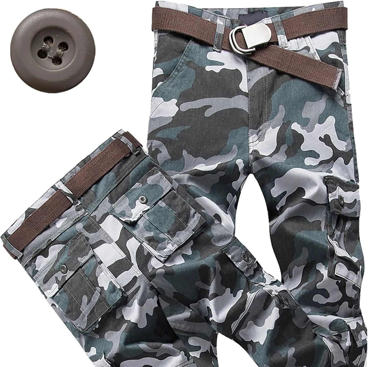 Gear Men's Hiking Tactical Sweatpants Waist Denim Long Pants Men's Casual Cargo Pants Sweatpants for Men Men's Camo