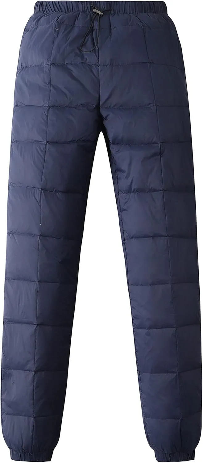 Gihuo Snow Pants Womens Winter Windproof Down Pants Warm Outdoor Ski Pants Padded Loose Ultralight Warm Trousers