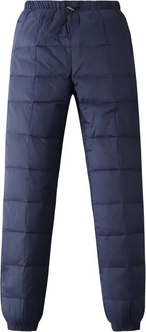 Gihuo Snow Pants Womens Winter Windproof Down Pants Warm Outdoor Ski Pants Padded Loose Ultralight Warm Trousers