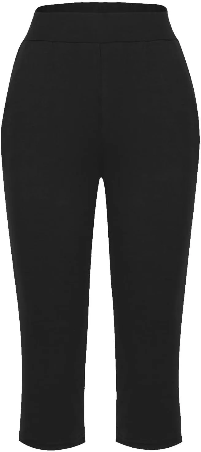 GOKKILRW Women Capri Pants High Waist Yoga Crop Athletic Trousers Straight Leg Pajama Pants Capris Sweatpants Casual Joggers