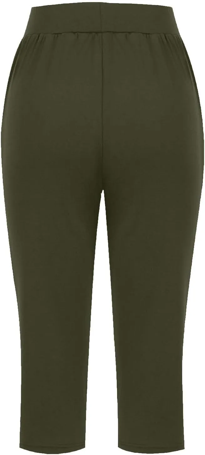 GOKKILRW Women Capri Pants High Waist Yoga Crop Athletic Trousers Straight Leg Pajama Pants Capris Sweatpants Casual Joggers