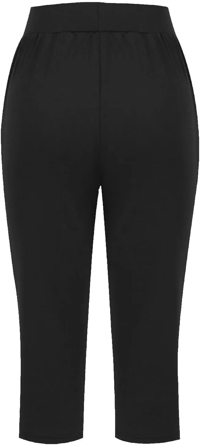 GOKKILRW Women Capri Pants High Waist Yoga Crop Athletic Trousers Straight Leg Pajama Pants Capris Sweatpants Casual Joggers