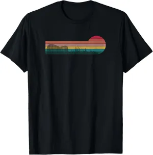 Guitar Audio Visualizer - Retro, Vintage Sunset Guitarist T-Shirt