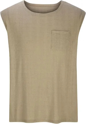 Gym Tan Tops for Men Knit Cotton Sleeveless T Shirt Summer Muscle Athletic Quick Dry Tank Top Casual Loose Shirt
