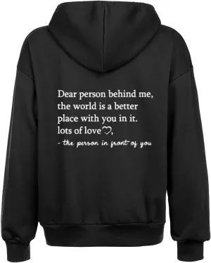 HGps8w Dear Person Behind Me Womens Zip Up Hoodies, Funny Sayings Oversized Long Sleeve Casual Sweatshirts Jackets