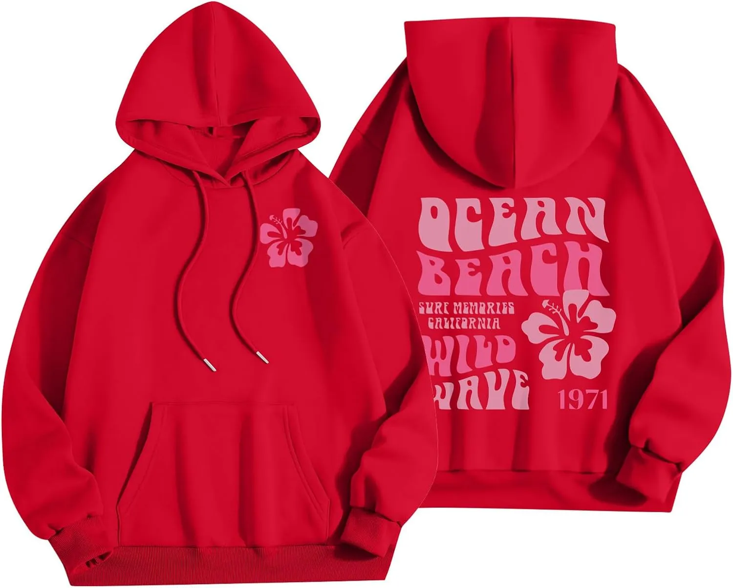 Hoodies For Teen Girls Long Sleeve Letter Print Casual Graphic Drawstring Pullover Cute Oversize Hoodie
