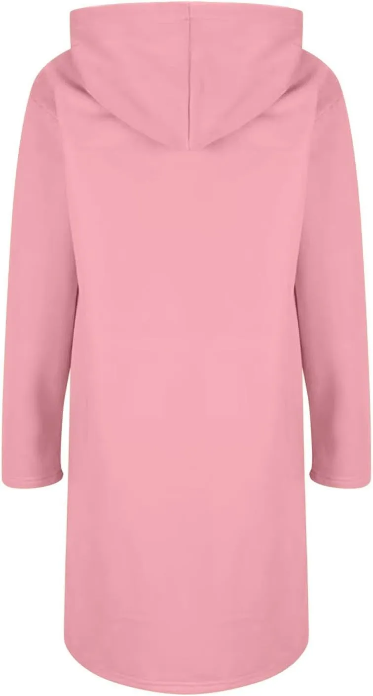 Hoodies for Women Oversized Cardigan Zip Up Casual Hooded Sweatshirt Fall Fashion Fleece Long Hoodies with Pocket