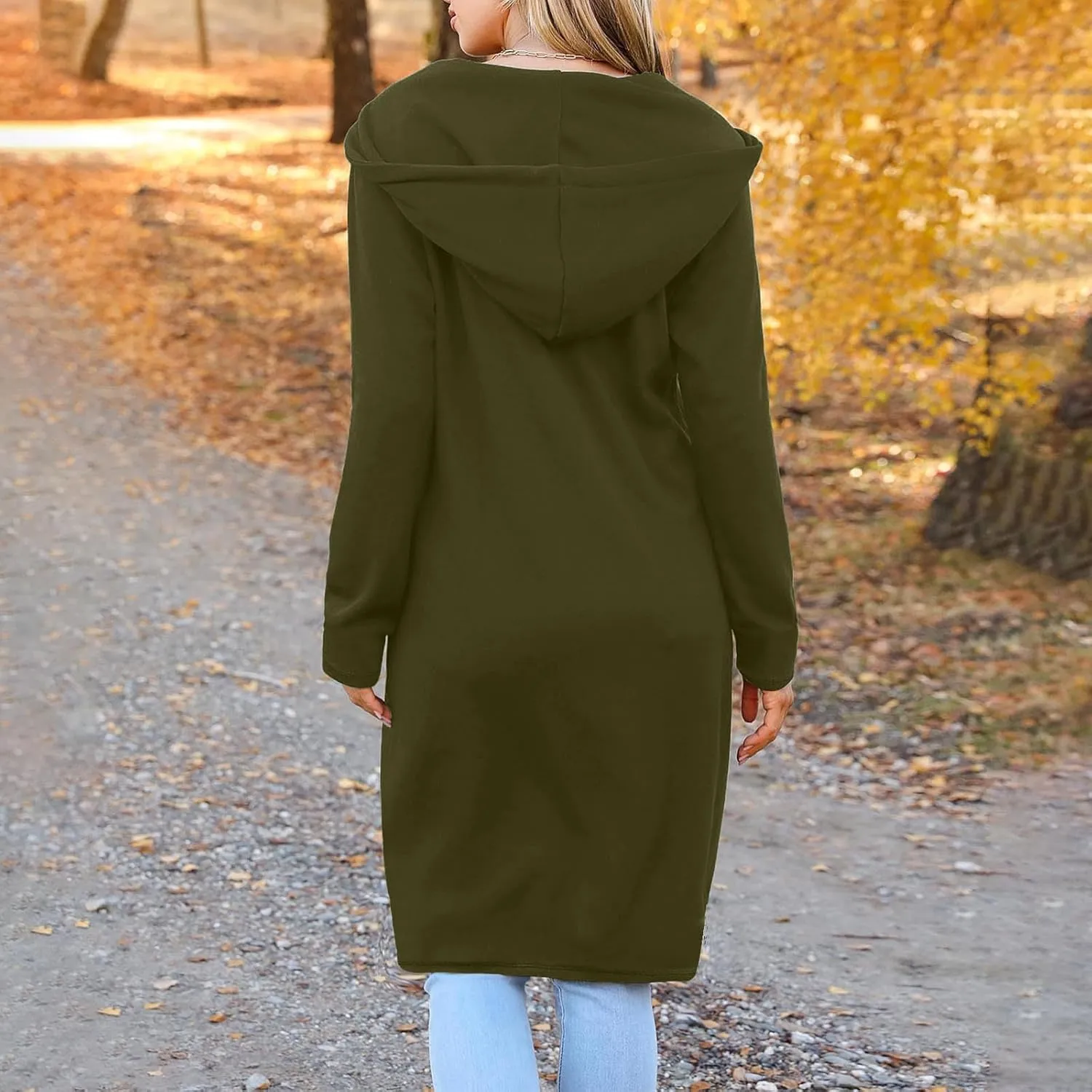 Hoodies for Women Oversized Cardigan Zip Up Casual Hooded Sweatshirt Fall Fashion Fleece Long Hoodies with Pocket