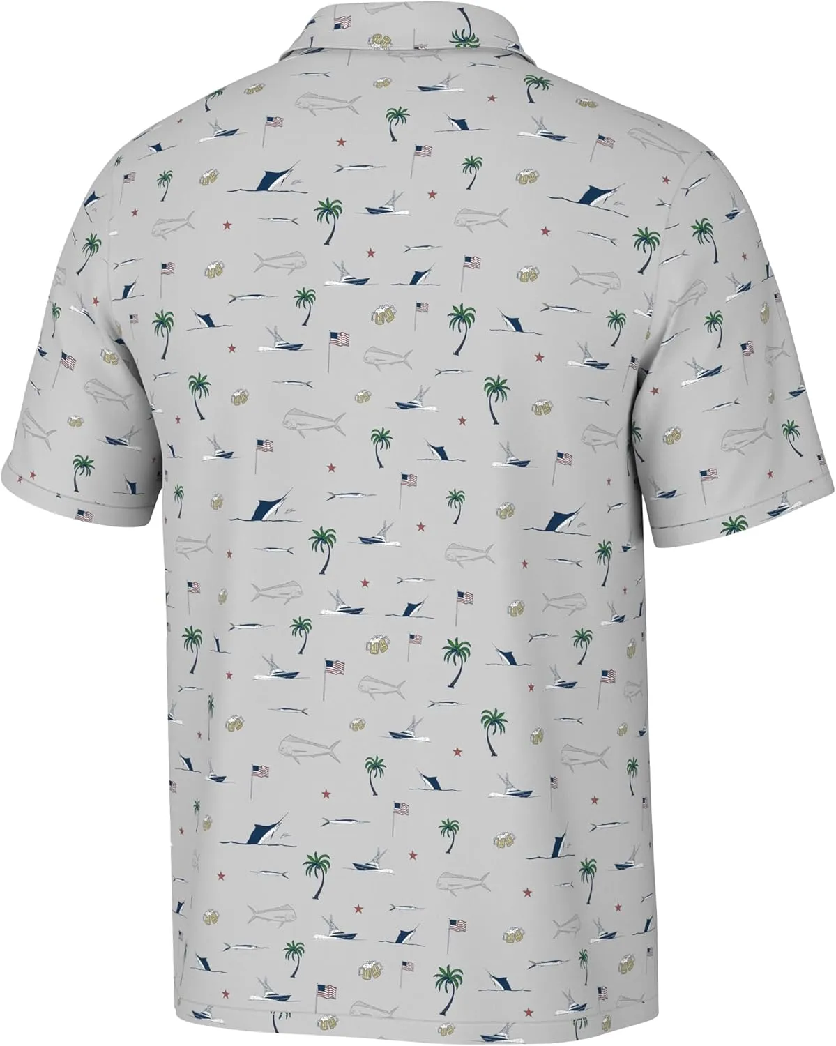 HUK Men's Pursuit Pattern, Performance Short Sleeve Polo Shirt