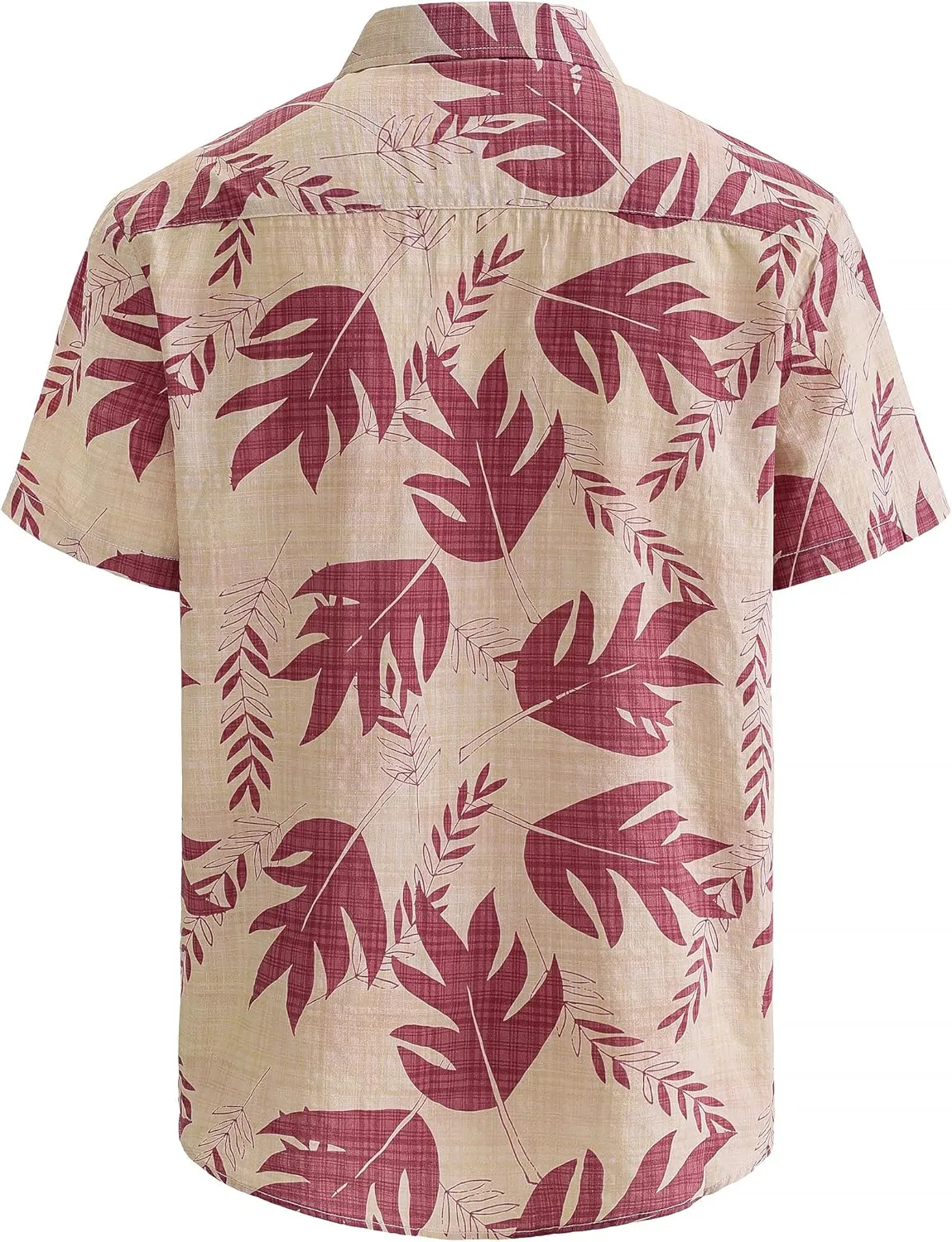 JOGAL Men's Flower Short Sleeve Button Down Hawaiian Shirt