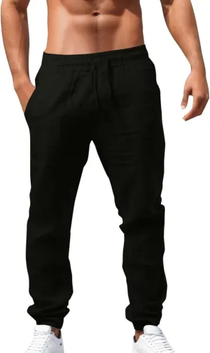Joggers for Men UK Baggy Joggers Sweatpant Linen Sport Comfort Soft Jogging Jogger Bottoms