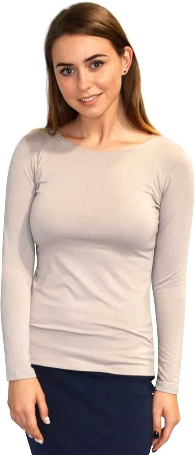Kosher Casual High Neck Long Sleeve Top for Women Modest Layering Undershirt from