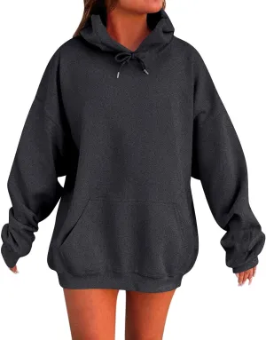 KUIOLYPOER Womens Oversized Hoodies Long Sleeve Hooded Plush Sweatshirt with Pocket 2025 Fashion Tops Trendy Outfits