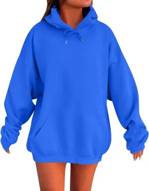 KUIOLYPOER Womens Oversized Hoodies Long Sleeve Hooded Plush Sweatshirt with Pocket 2025 Fashion Tops Trendy Outfits