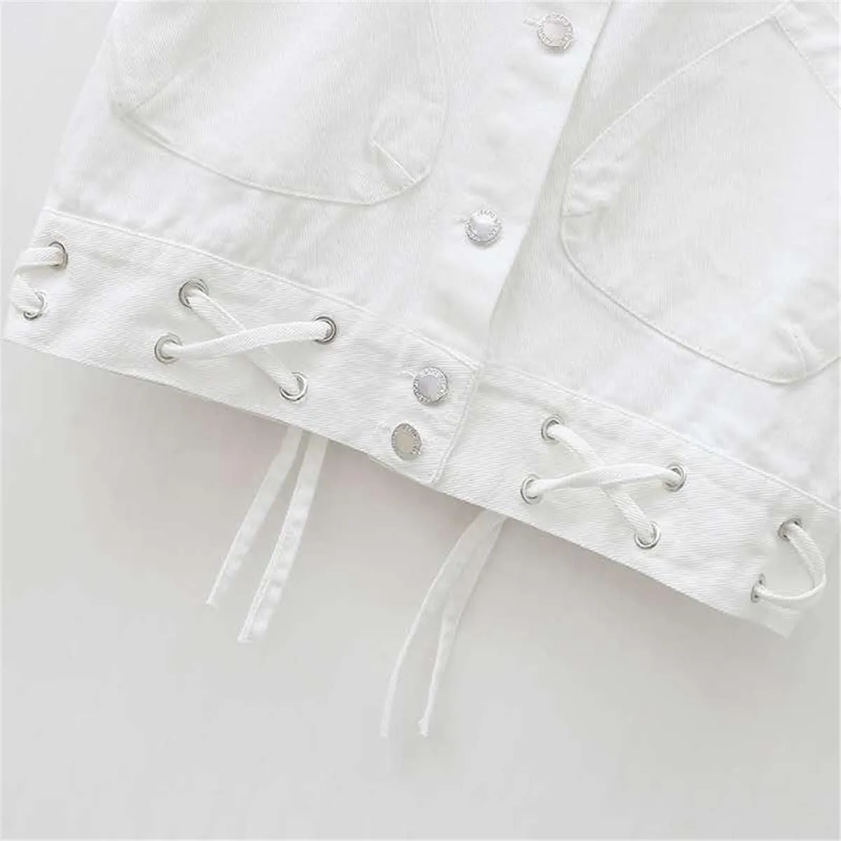 Ladies Spring Sleeveless Jacket Lapel Vest Denim Jacket Pocket Jeans Button Vest