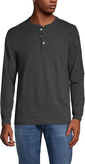 Lands' End Men's Super-T Long Sleeve Henley Shirt